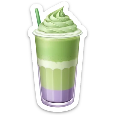 Lavender and light green layered iced matcha latte sticker