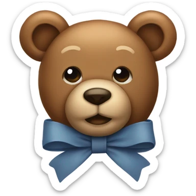 Teddy bear bow sticker