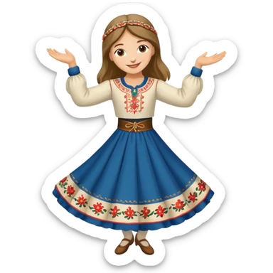 Girl Serbian orthodox folklore dancing with nosnja  sticker