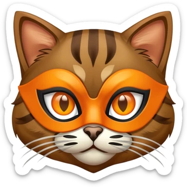 Brown tabby cat with bandit mask  sticker