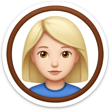 un joli personnage de face dans un rond  sticker