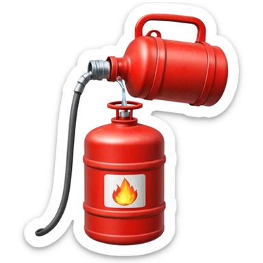 red american gas canister pouring diesel sticker