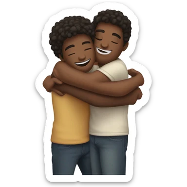 two friends hugging sticker