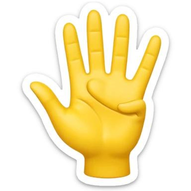 3D emoji-style icon of a yellow hand in the emoji style, making the hang loose sign.
 sticker