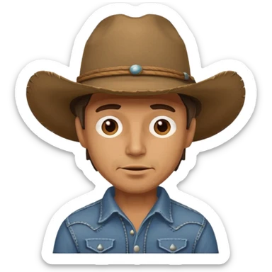 a face cowboy sticker