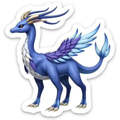 Xerneas-Kyogre-Suicune-Lugia-Fakémon-hybrid-creature (full body)  sticker