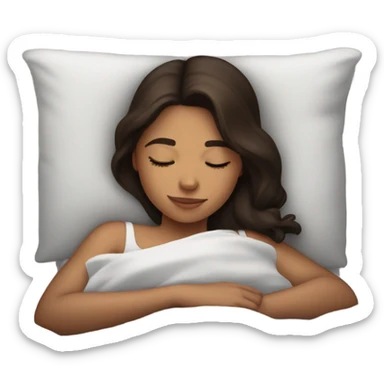 Brunette girl sleeping sticker