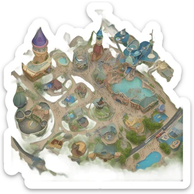 a bird's eye view of disneyland sticker