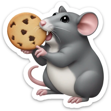 Rat eating cookie sticker