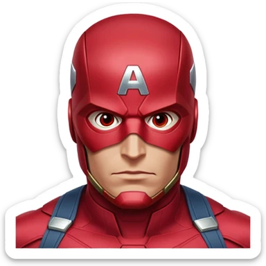vision marvel red face  half body from captain america: civil war sticker