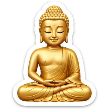 Buddha statue emoji modeled off the meditate emoji but Buddha themed sticker