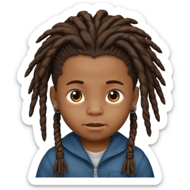 black baby boy with dreadlocks sticker