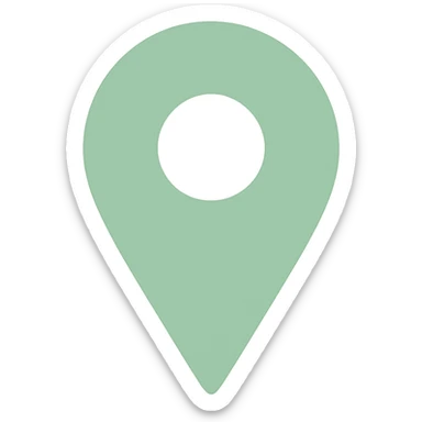 location pin icon, light green, with a hole in the middle, color icon style sticker