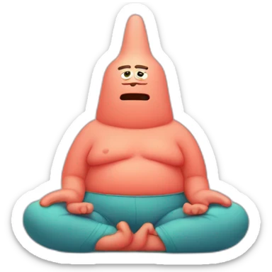 Patrick star doing a meditation sticker