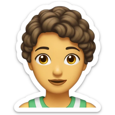 Chica morena pecosa con crespos  sticker