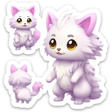  High quality detailed Cute Cool Kawaii stylish Pretty Chibi Fur-Sona Shiny Colorful Sparkly Fakemon Full Body sticker