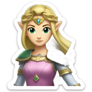 Princess Zelda with sword sticker