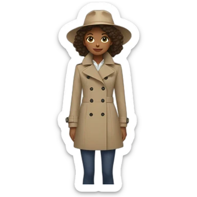 One girl sit on thé shoulders of anoteher girl and wearing one trench coat sticker