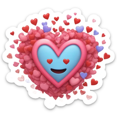 Big heart radiating smaller hearts sticker