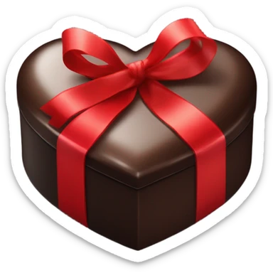 heart chocolate box black red sticker