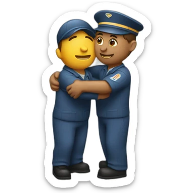 postman giving a hug sticker