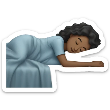 Wavy black haired white girl sleeping sticker