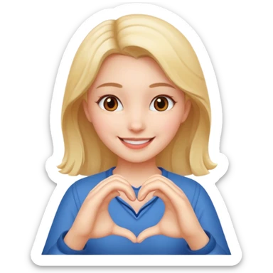 Heart hand girl  sticker