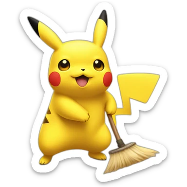 pikachu sweeping sticker