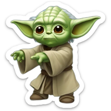 yoda qui fait patin a glace sticker