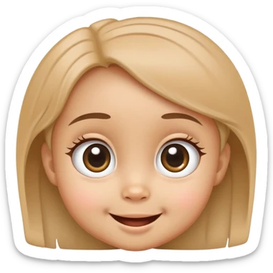 smiling baby girl with big eyes and medium skin tone sticker