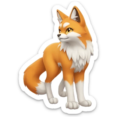 a cat-fox-Fakémon-hybrid full body sticker