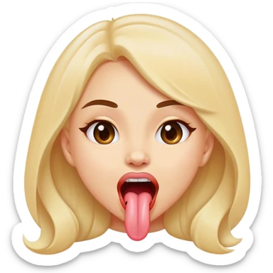 a girl sticking out the tongue happily  sticker