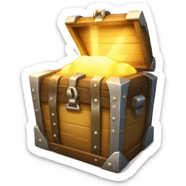 bright light glow from open treasure chest sticker