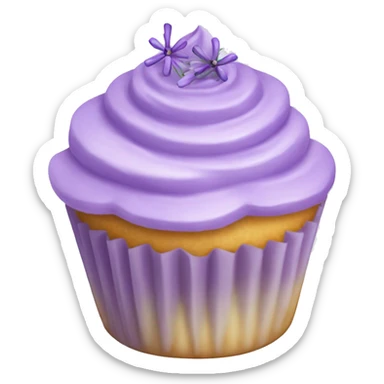 Vanilla cupcake with lavander topping sticker