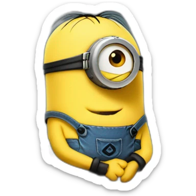 minion cute hugging log sticker