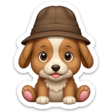 puppy dog with hat  sticker