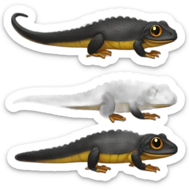 Salamandra negra dibujo sticker