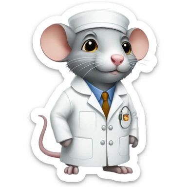 Rat with a labcoat sticker