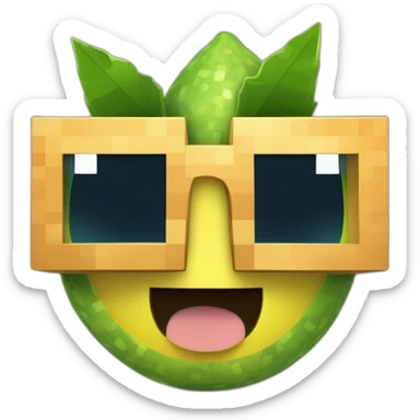 Citron minecraft qui porte des lunettes de soleil  sticker
