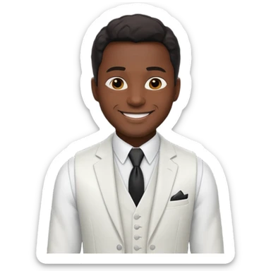 businessman, black skin, white suit vest sticker