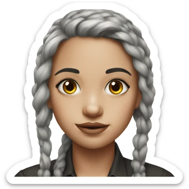 realistic portrait of girl with piercing sticker