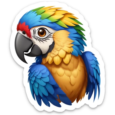Blue eye Guy that is turning into macaw sticker