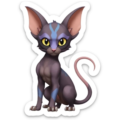 Noivern-Sphynx-Noibat-Torracat-Lykoi-fusion sticker