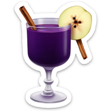 Glass of Juice with Blackberry, pear and a cinnamon stick  sticker