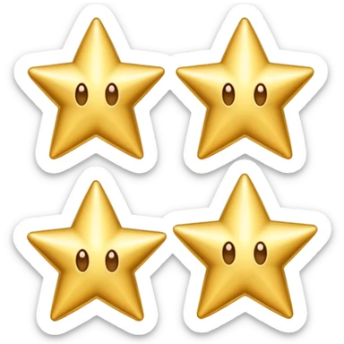 four gold stars sticker
