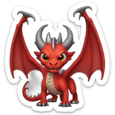 red dragon with grey horns there is dead sticker
