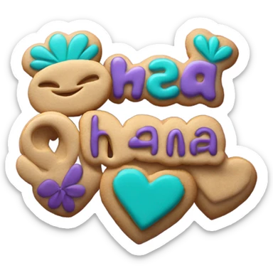 Teal purple Cookie heart with ohana sticker
