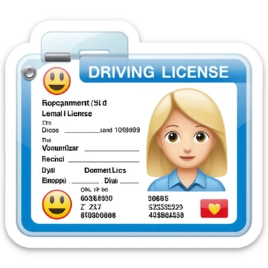 driving license sticker