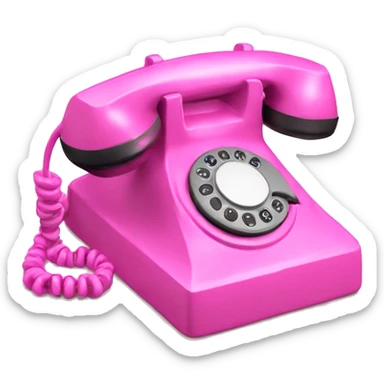 pink glamorous phone in 3D style sticker