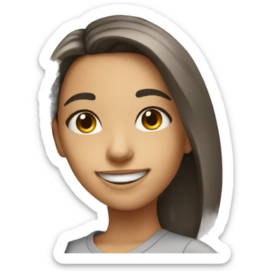 smiling girl taking a selfies sticker